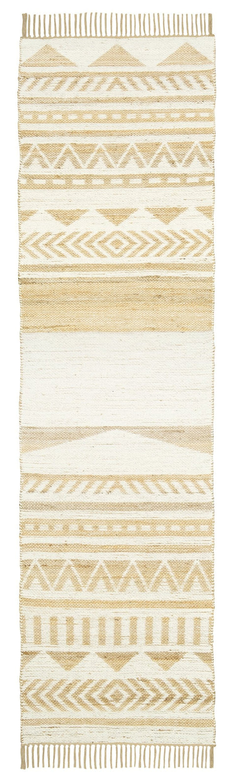 Marilia White and Natural Runner Rug *NO RETURNS UNLESS FAULTY