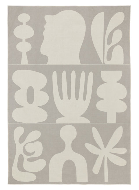 Maylee Grey Graphic Indoor Outdoor Washable Rug