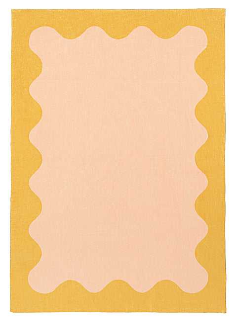 Melody Pink and Yellow Wiggle Washable Rug