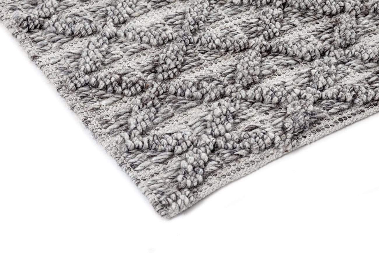 Mia Grey Lattice Wool Rug *NO RETURNS UNLESS FAULTY