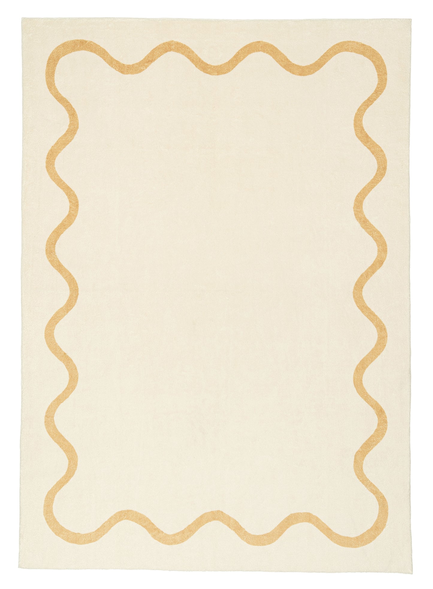 Micah Brown and Beige Wiggle Bordered Washable Rug