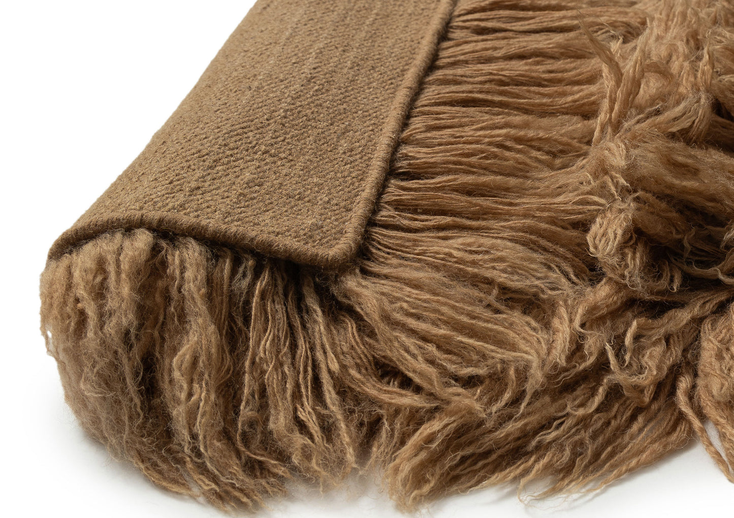 Minerva Mocha Deep Pile Wool Shag Rug