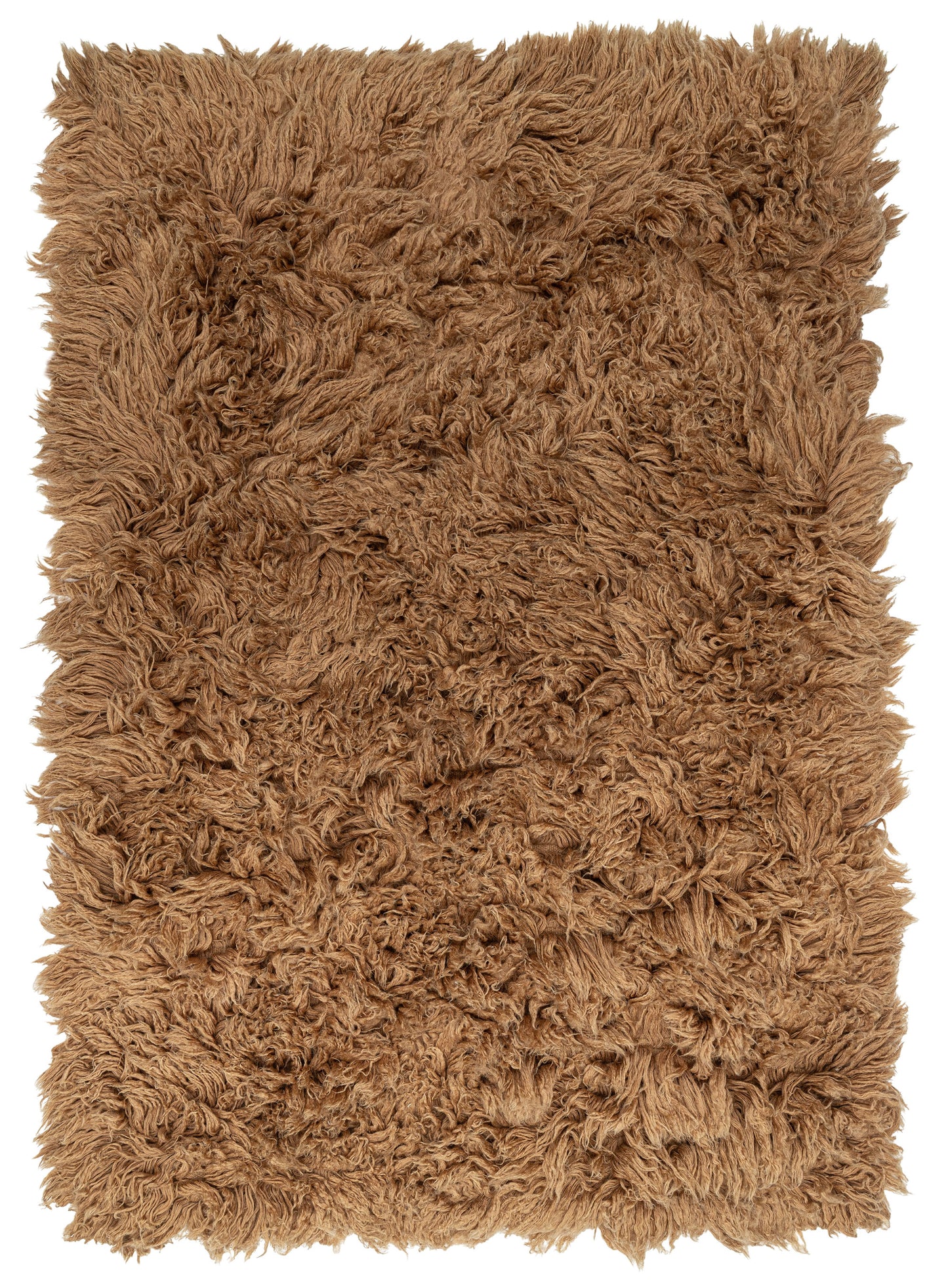Minerva Mocha Deep Pile Wool Shag Rug