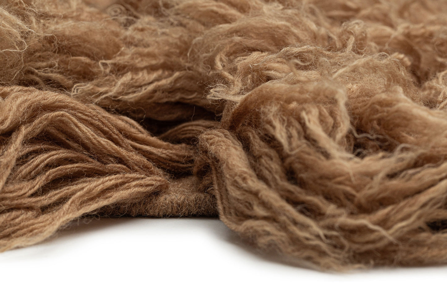 Minerva Mocha Deep Pile Wool Shag Rug