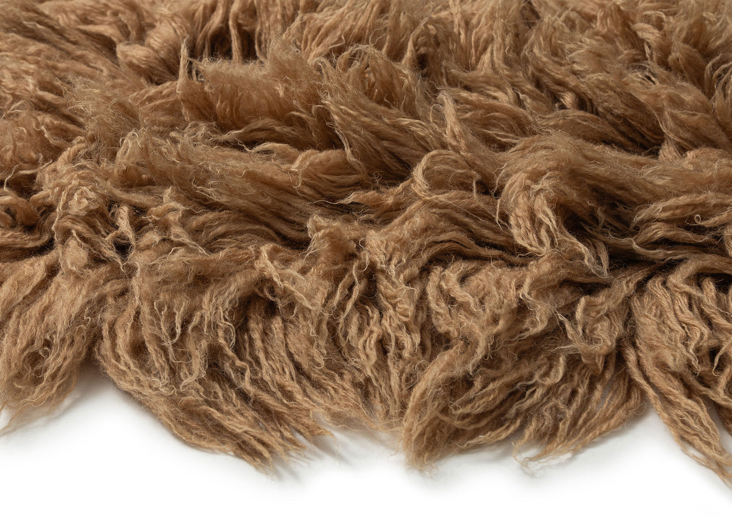Minerva Mocha Deep Pile Wool Shag Rug