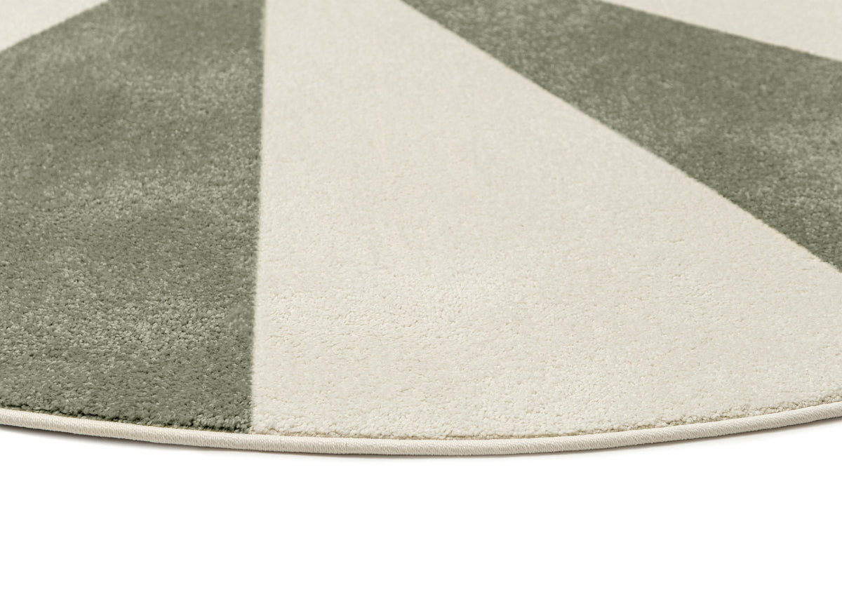 Mordi Green Pinwheel Round Rug