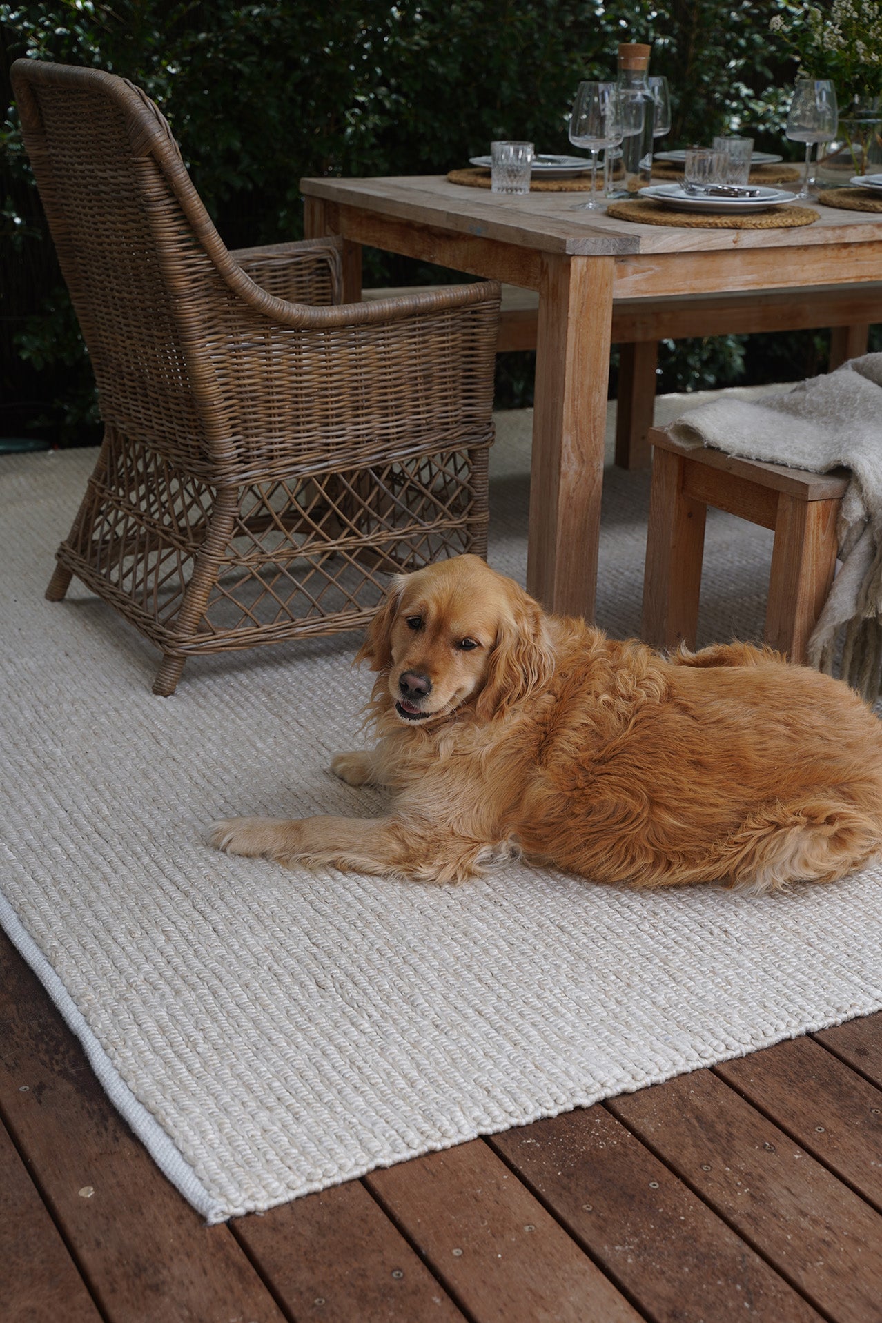 Nadine Beige Looped Indoor Outdoor Rug