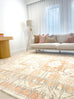 Natalya Orange and Cream Transitional Washable Rug *NO RETURNS UNLESS FAULTY