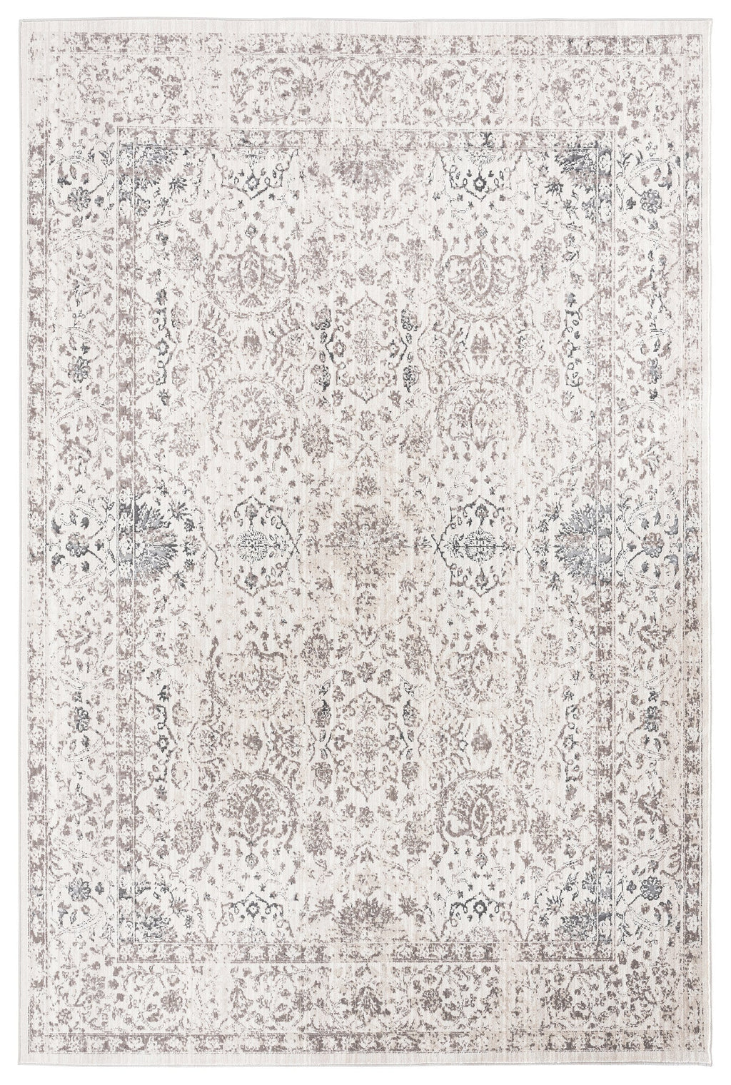 Natasha Cream And Silver Grey Traditional Floral Rug *NO RETURNS UNLESS FAULTY