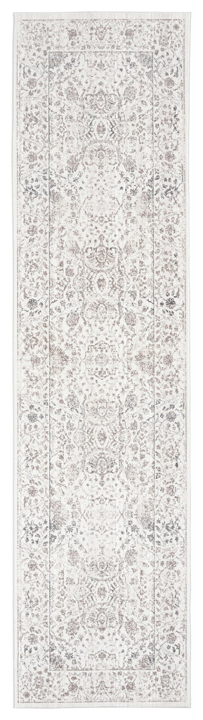 Natasha Cream And Silver Grey Traditional Floral Runner Rug *NO RETURNS UNLESS FAULTY