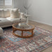 Nazri Orange and Blue Traditional Distressed Washable Rug