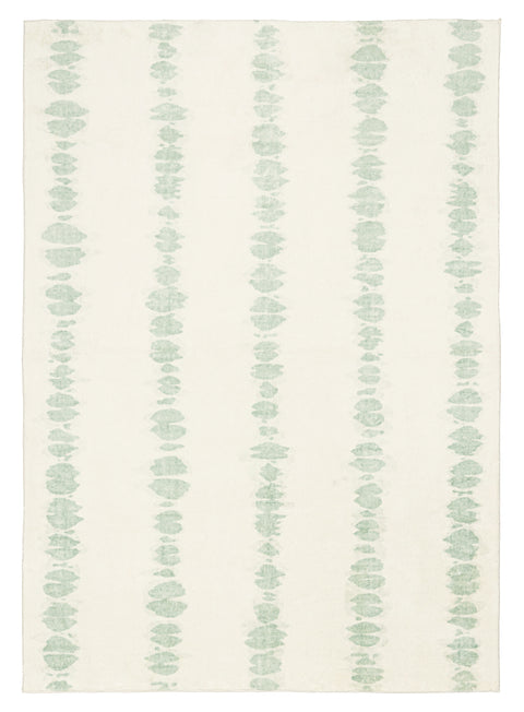 Nelia Mint Green Abstract Pattern Washable Rug