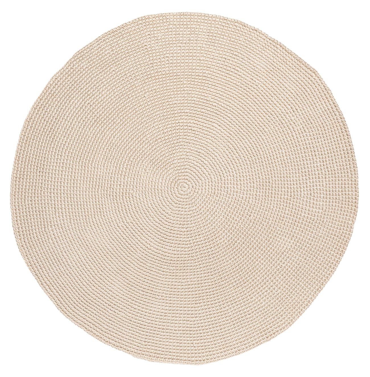 Nessa Beige Crochet Indoor Outdoor Round Rug