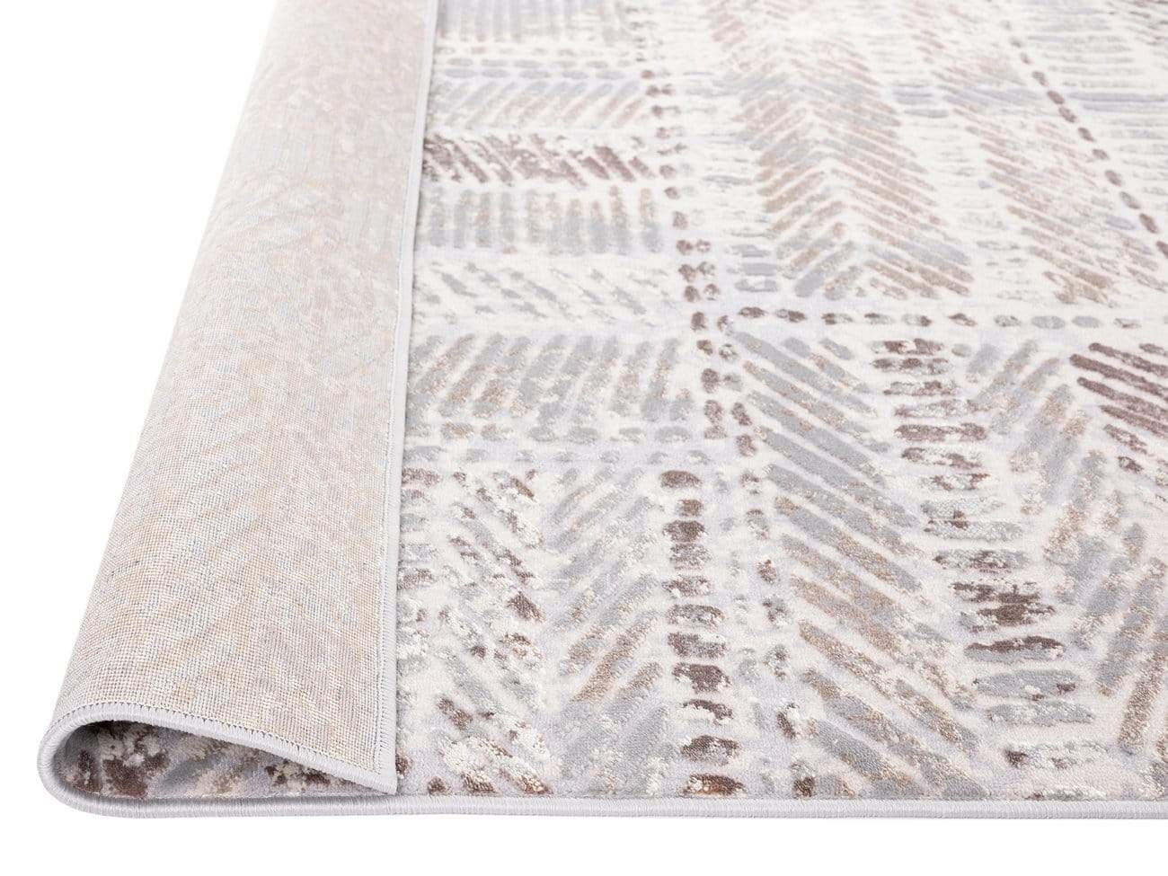 Nishem Brown Grey And Ivory Distressed Tribal Rug