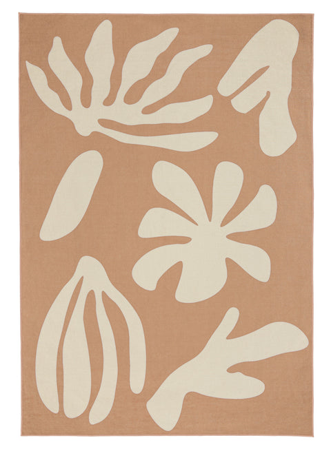 Nitara Beige Graphic Indoor Outdoor Washable Rug