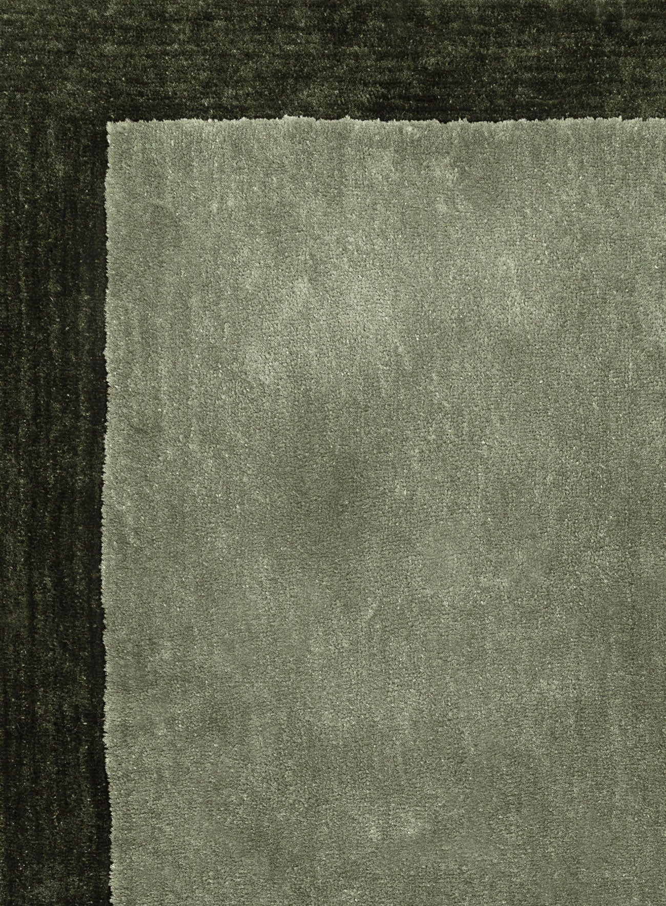 Nuria Dark Green Bordered Shag Rug