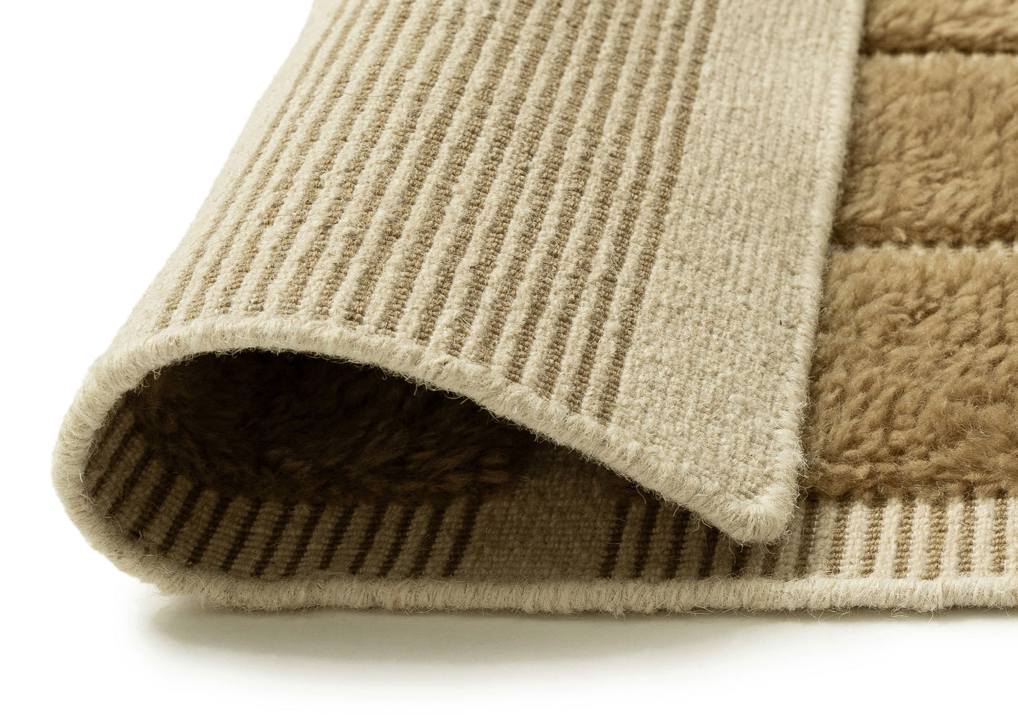Oaklynn Chocolate Handloom Grid Wool Rug
