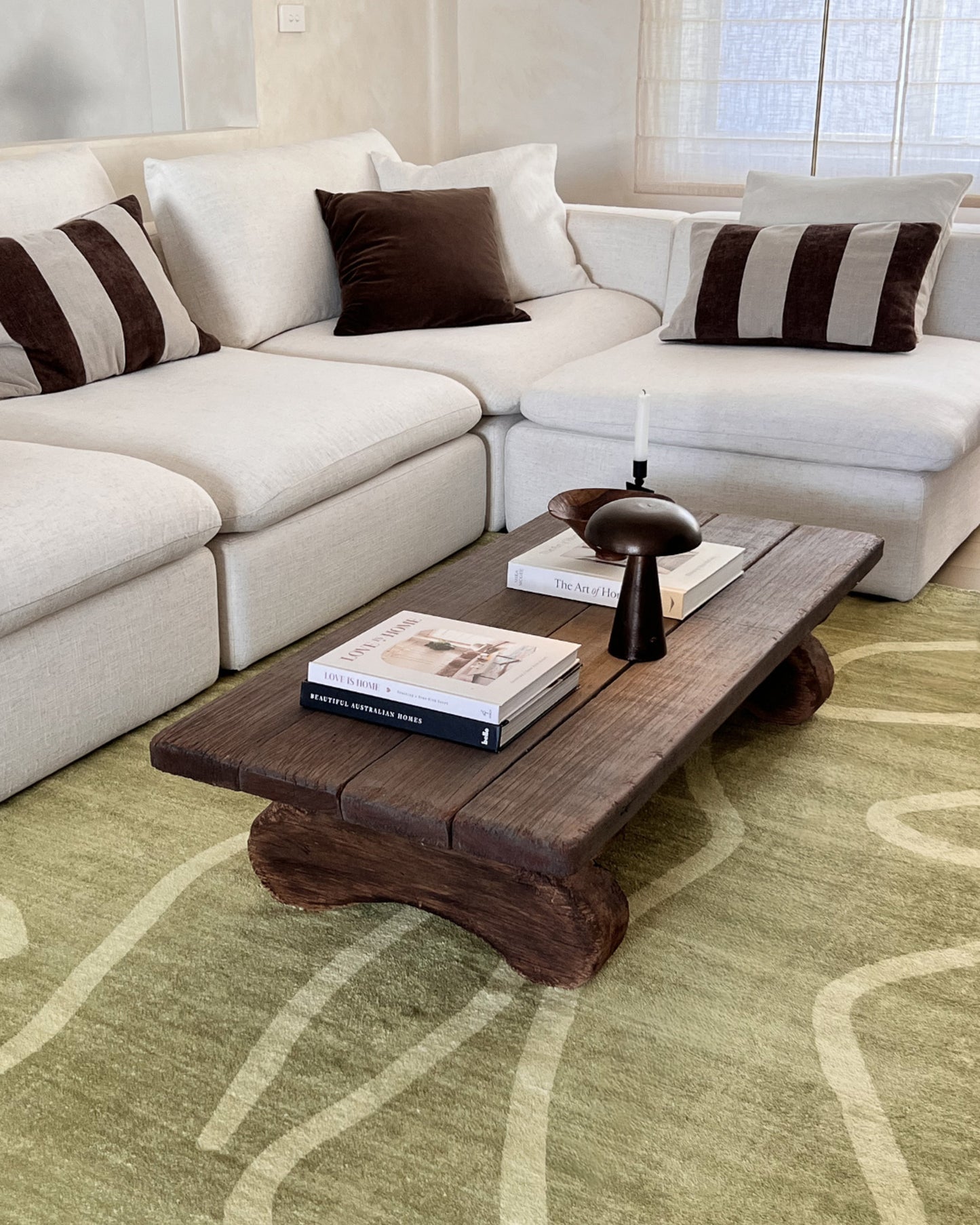 Odessa Green and Light Green Abstract Washable Rug
