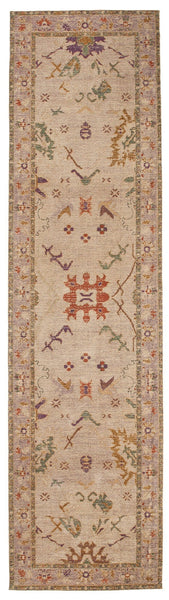 Olivia Boho Beige Purple and Coral Runner Rug