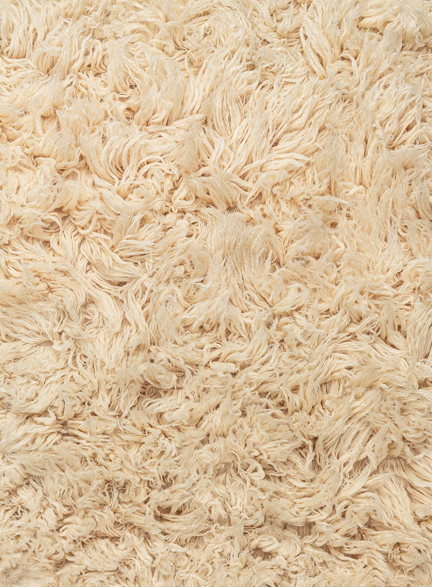 Oracene Beige Deep Pile Wool Shag Rug