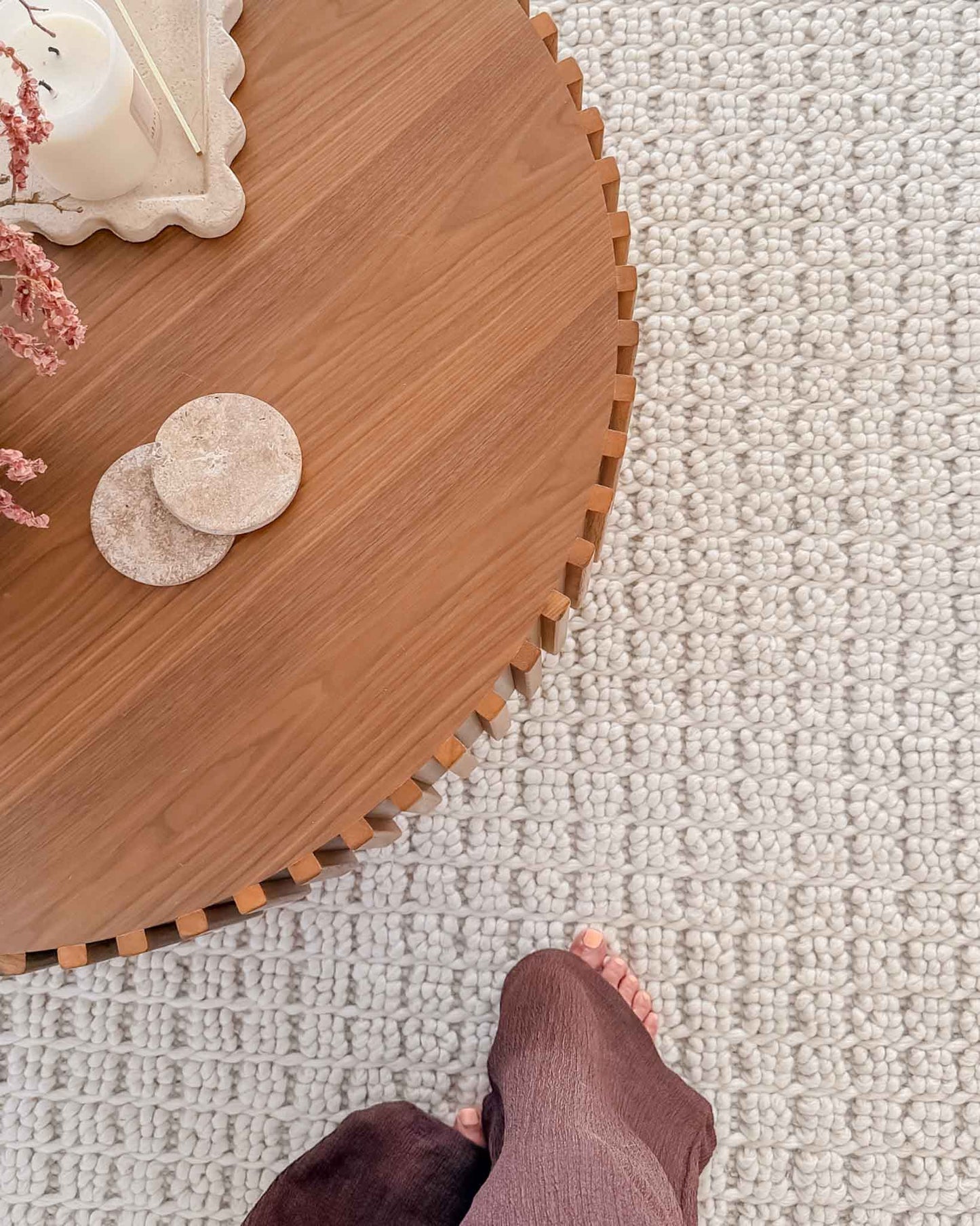 Paige Ivory Looped Wool Blend Rug