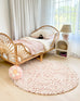 Paloma Peach and Ivory Tribal Patterned Round Rug