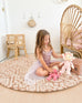 Paloma Peach and Ivory Tribal Patterned Round Rug