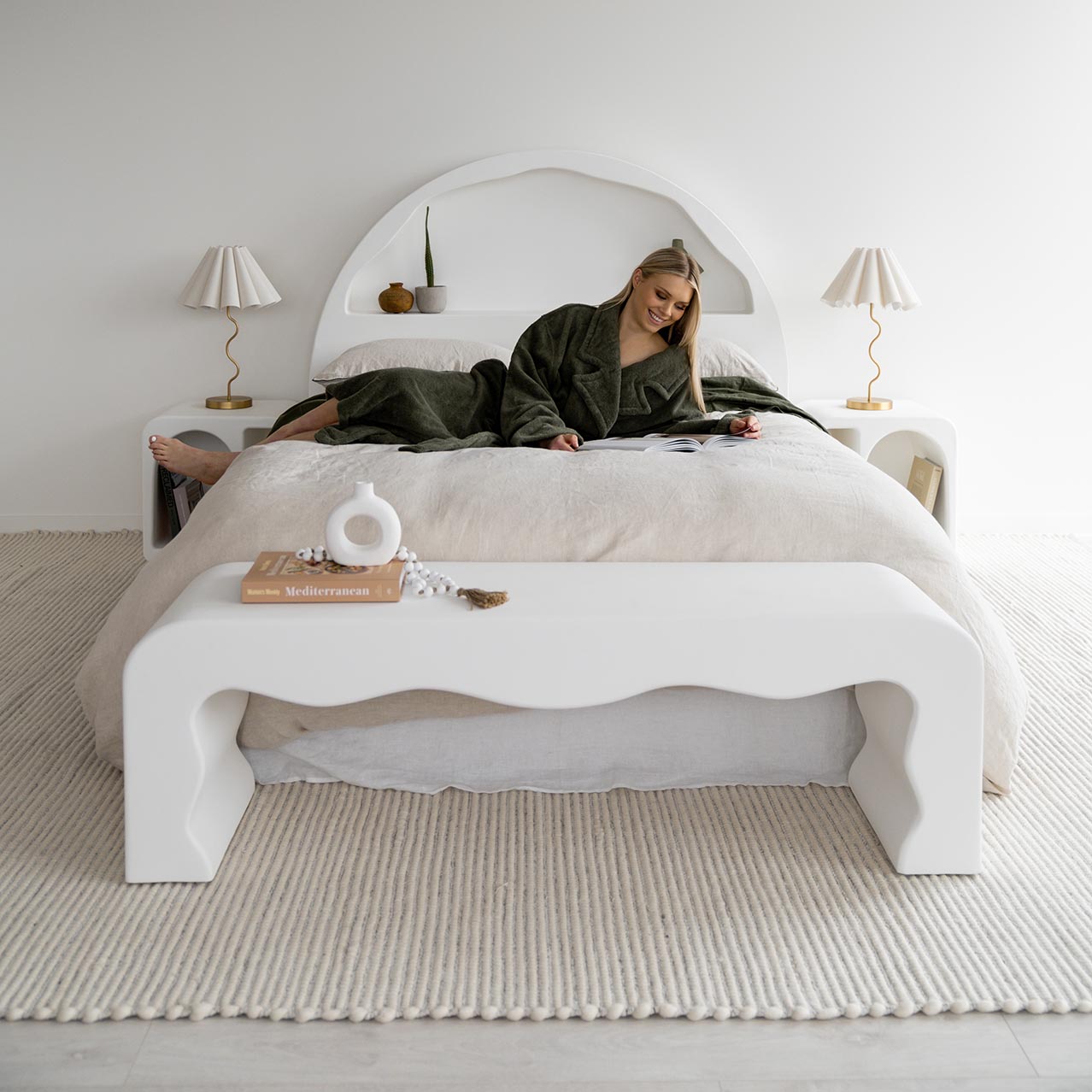 Pella Cream and Grey Textured Flatweave Rug