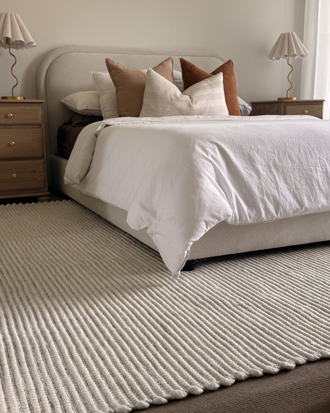 Pella Cream and Grey Textured Flatweave Rug