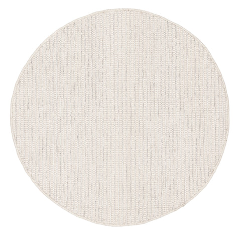 Pella Cream and Grey Textured Flatweave Round Rug