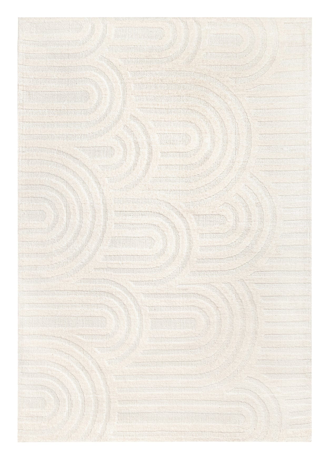 Penelope Ivory Cream Textured Rainbow Rug