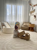 Penelope Ivory Cream Textured Rainbow Rug