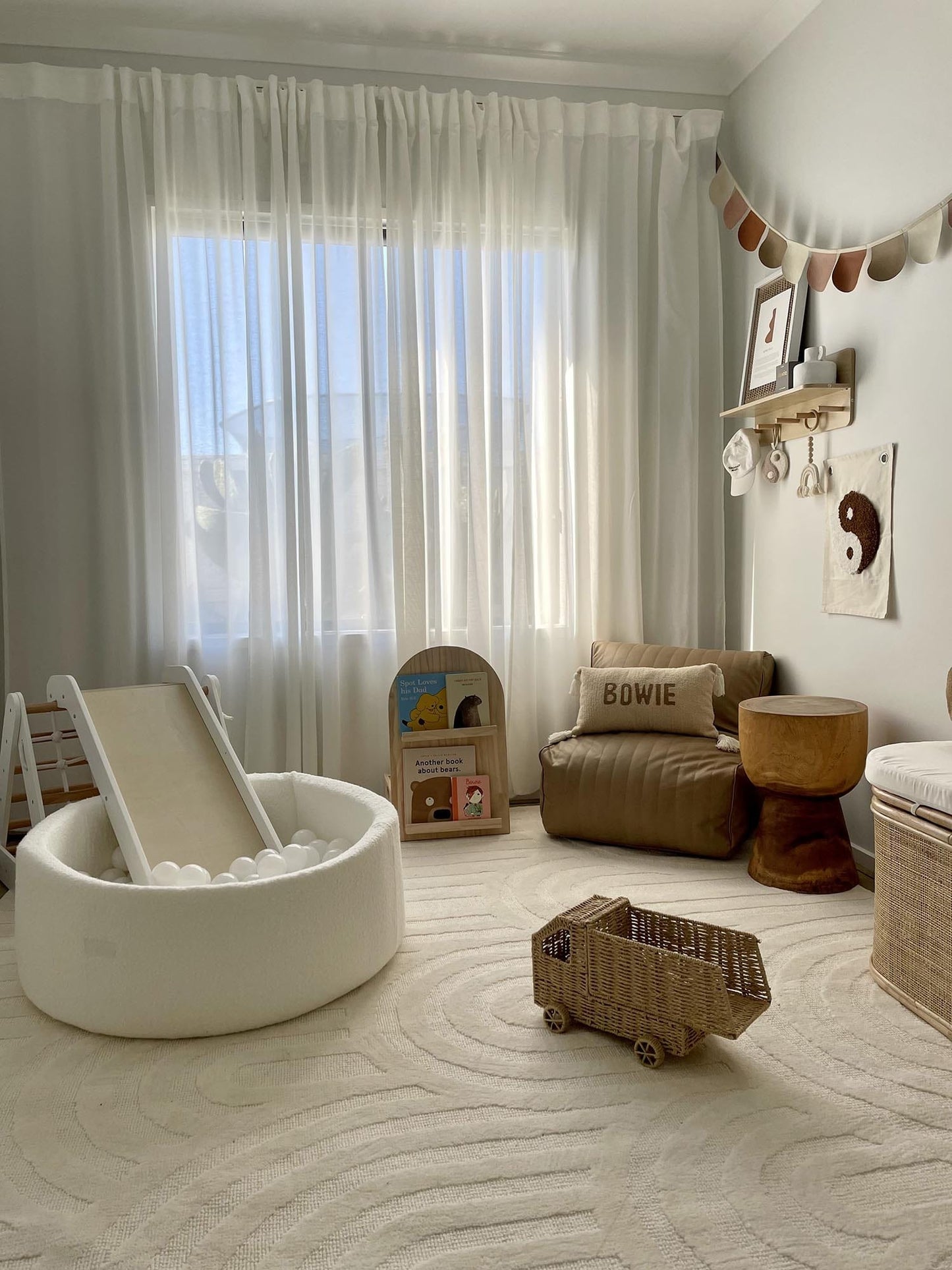 Penelope Ivory Cream Textured Rainbow Rug