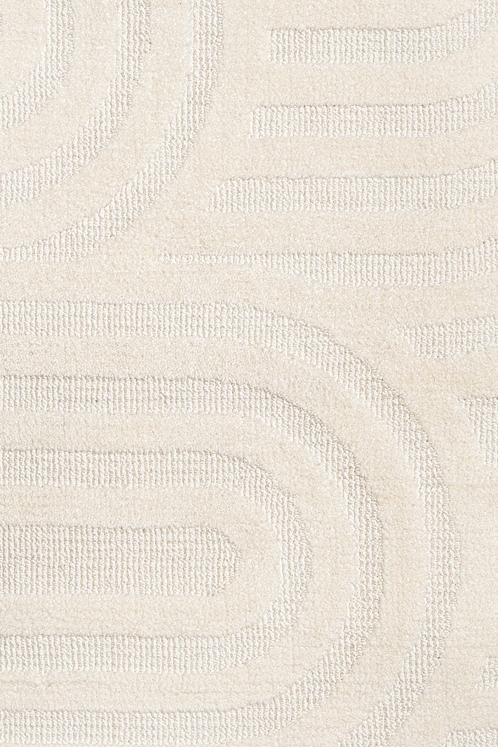 Penelope Ivory Cream Textured Rainbow Rug