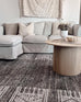 Raia Charcoal and Grey Tribal Distressed Washable Rug