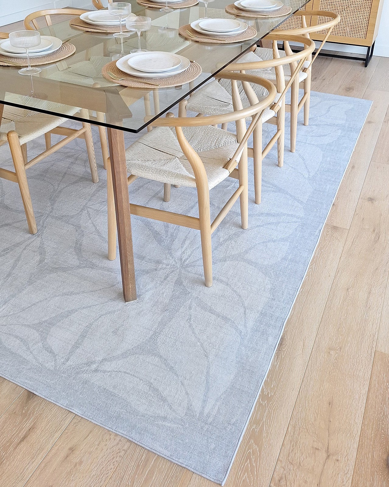 Rana Blue Botanical Washable Rug