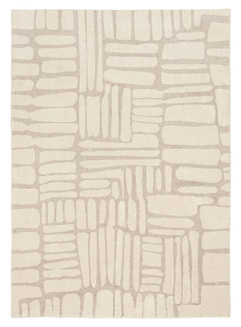 Raquel Grey Abstract Pattern Washable Rug
