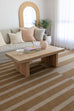 Ravello Warm Beige and Golden Sand Striped Indoor Outdoor Rug