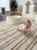 Rhow Neutral Striped Washable Rug