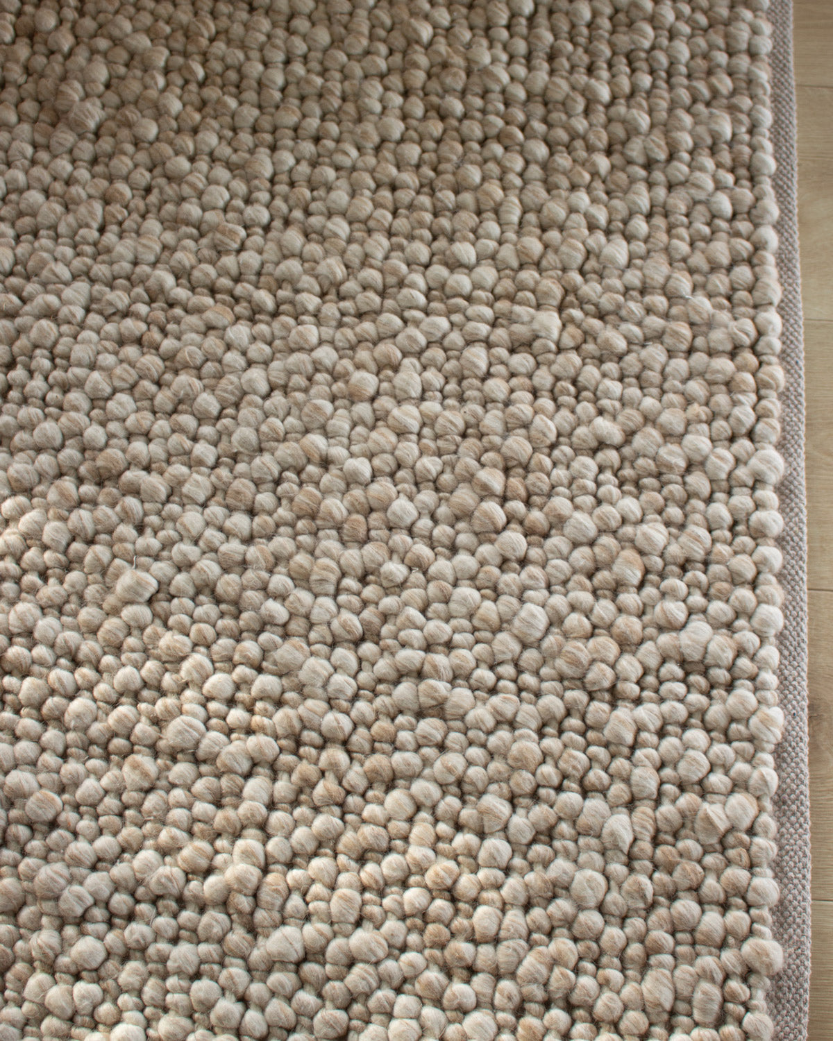Rila Cream and Beige Marbled Wool Rug