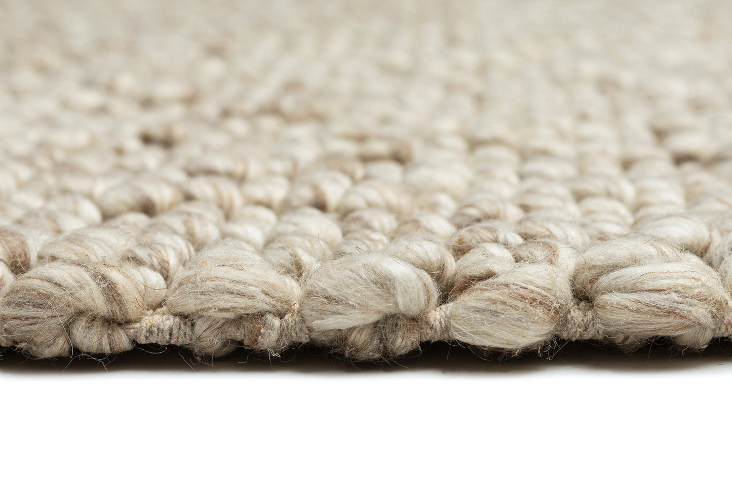 Rila Cream and Beige Marbled Wool Rug