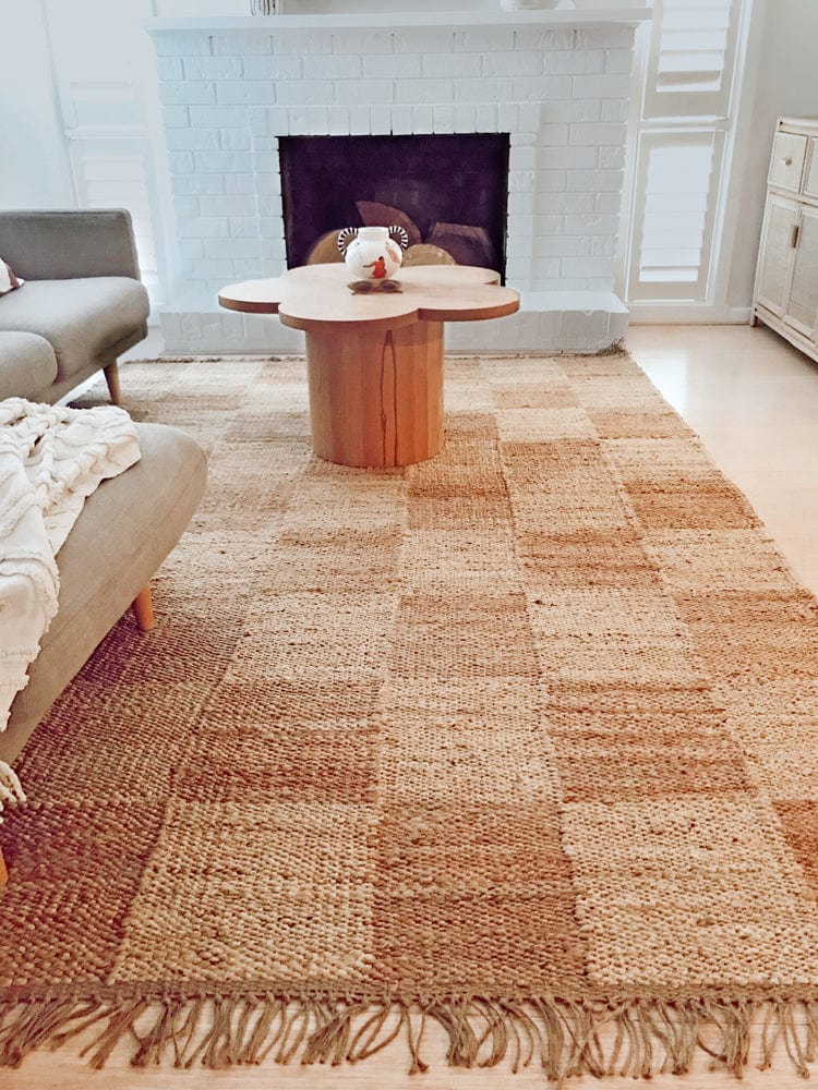 Riley Natural and Bleached Checkered Jute Rug *NO RETURNS UNLESS FAULTY