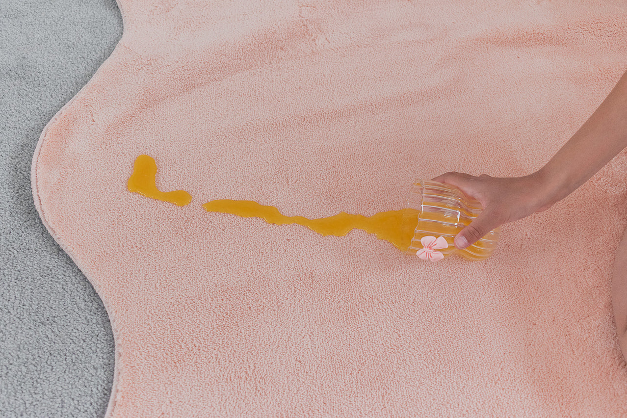 Robyn Peach Pink Scallop Washable Rug
