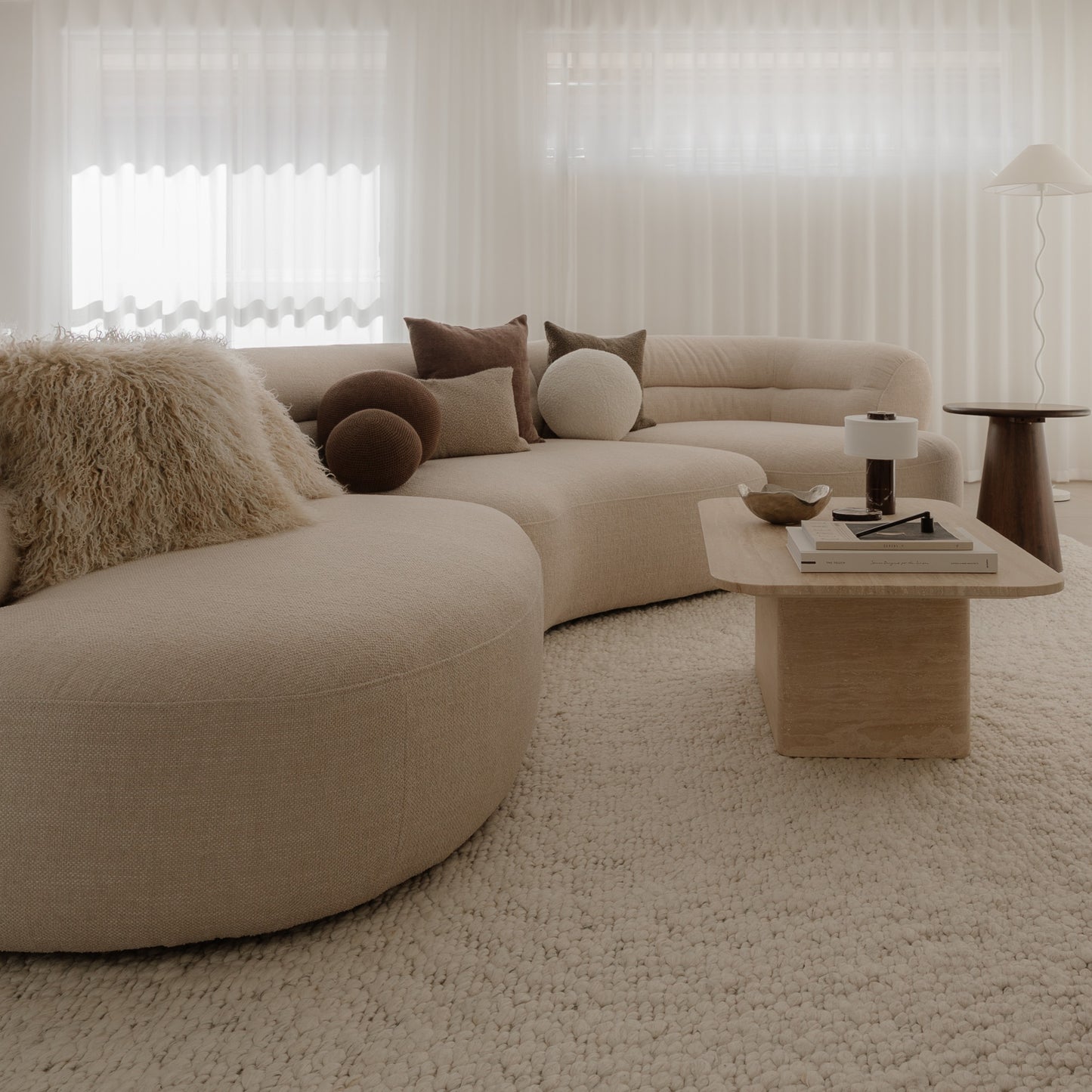 Salina Natural Ivory Pebble Loop Rug
