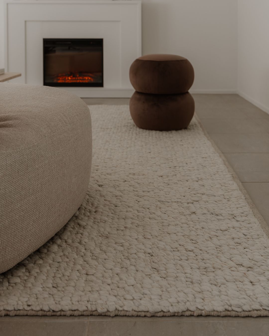Salina Natural Ivory Pebble Loop Rug