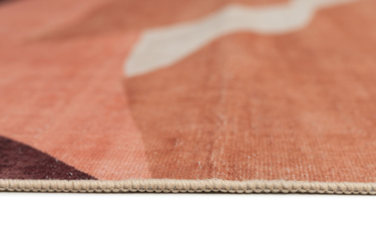 Samia Red and Beige Abstract Washable Rug