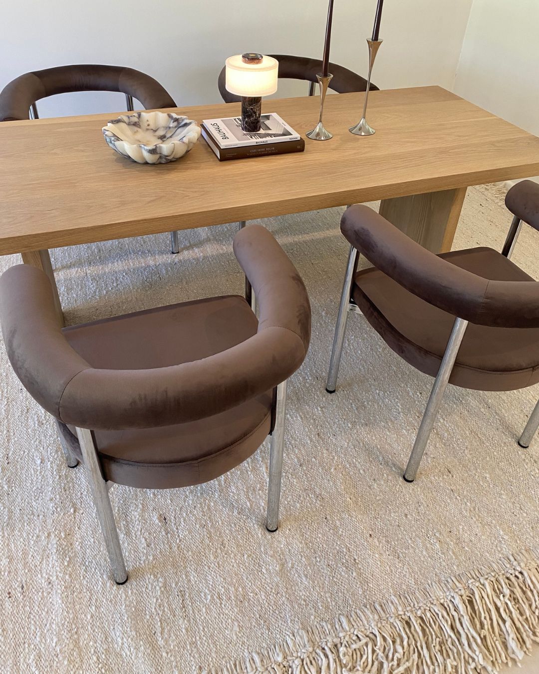 Sancha Cream Handmade Wool Fringe Rug