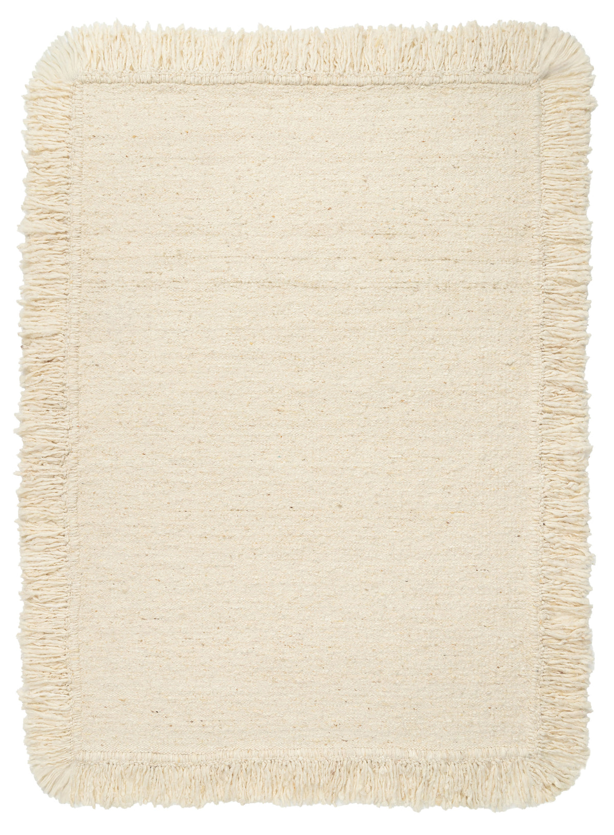 Sancha Cream Handmade Wool Fringe Rug
