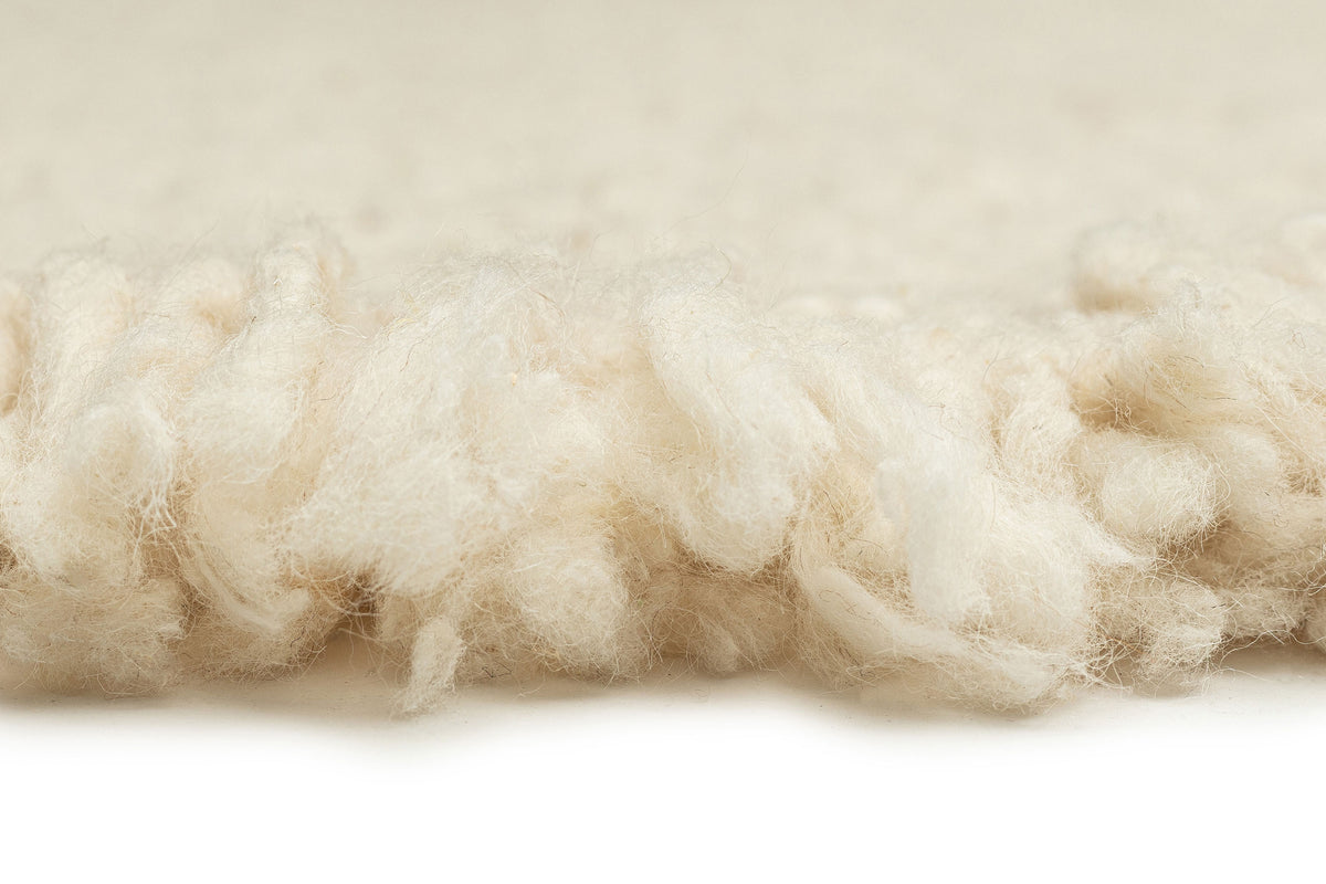 Sancha Cream Handmade Wool Fringe Rug