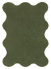 Sandara Olive Scallop Washable Rug